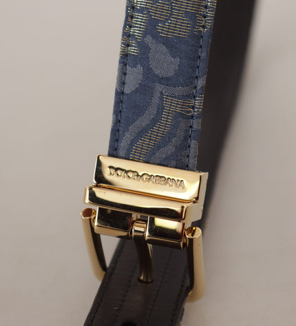 Dolce &amp; Gabbana Elegante cintura in pelle blu navy