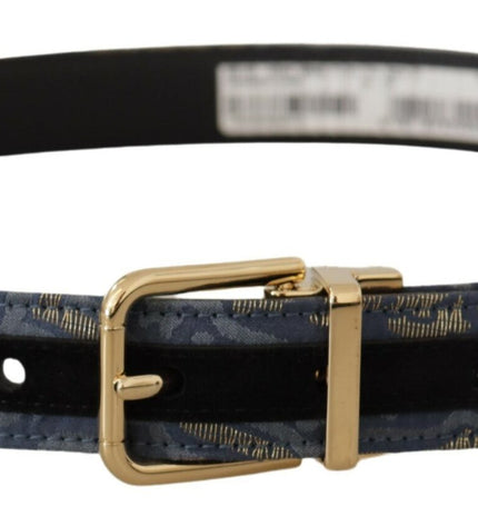 Dolce & Gabbana Elegant Navy Blue Leather Belt