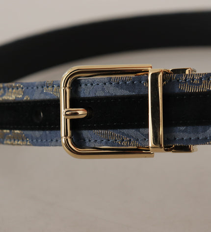 Dolce & Gabbana Elegant Navy Blue Leather Belt