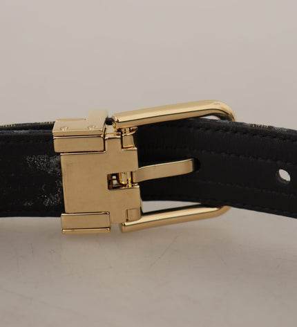 Dolce & Gabbana Elegant Navy Blue Leather Belt