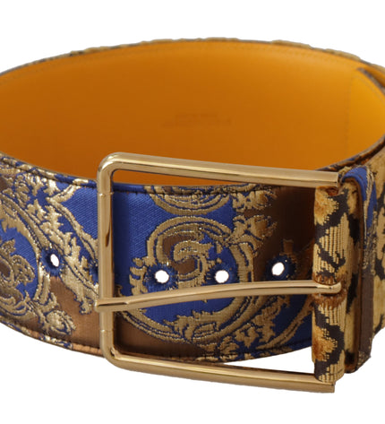 Dolce & Gabbana Elegant Blue Leather Belt with Metal Buckle