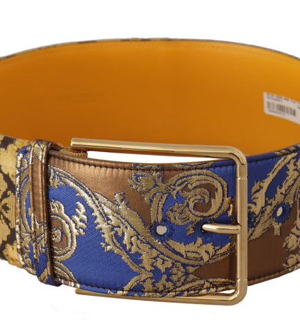 Dolce & Gabbana Elegant Blue Leather Belt with Metal Buckle