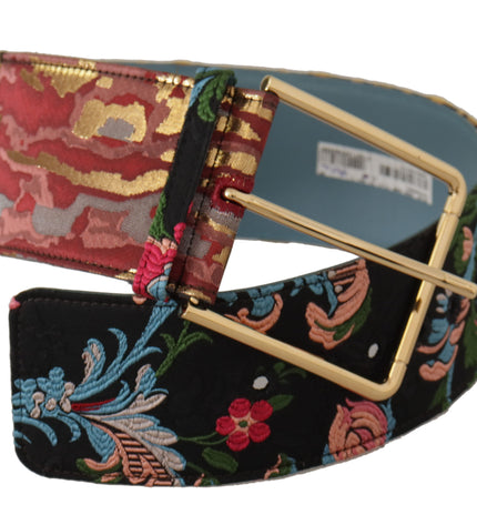 Dolce & Gabbana Multicolor Canvas Leather Statement Belt