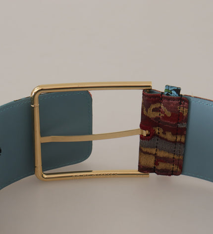 Dolce & Gabbana Multicolor Canvas Leather Statement Belt