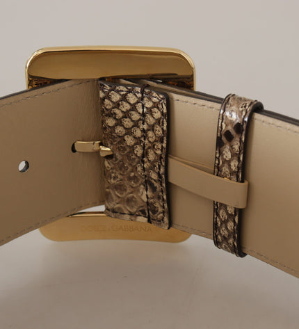 Dolce & Gabbana Elegant Leather Belt with Engraved Buckle