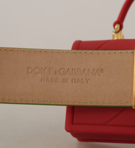 Dolce &amp; Gabbana Elegante Cintura in Pelle con Accessorio Mini Bag