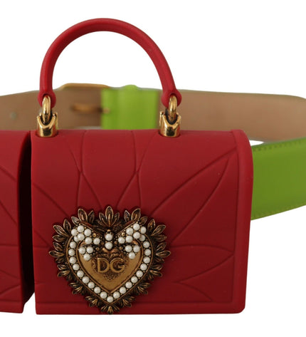 Dolce &amp; Gabbana Elegante Cintura in Pelle con Accessorio Mini Bag