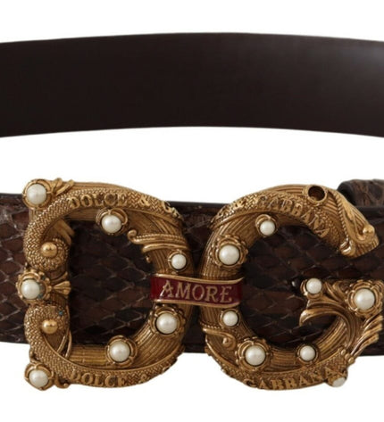 Dolce & Gabbana Elegant Snakeskin Leather Belt