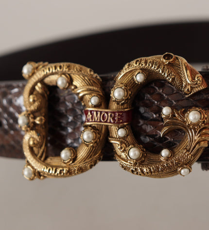 Dolce & Gabbana Elegant Snakeskin Leather Belt