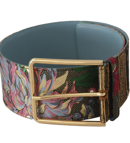 Dolce & Gabbana Multicolor Leather Logo Buckle Belt