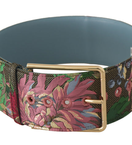 Dolce & Gabbana Multicolor Leather Logo Buckle Belt