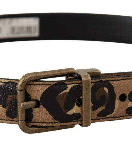 Dolce & Gabbana Chic Engraved Logo Leather Belt