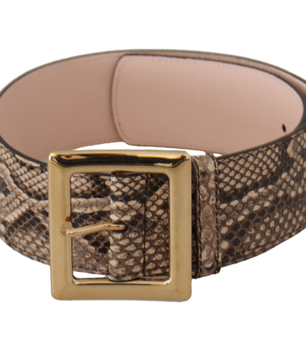 Dolce & Gabbana Elegant Leather Belt with Logo Buckle