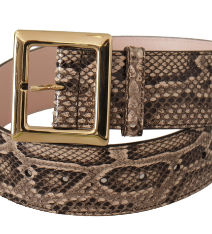 Dolce & Gabbana Elegant Leather Belt with Logo Buckle