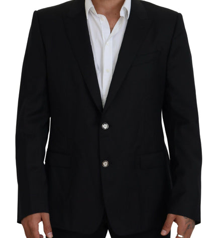 Dolce & Gabbana Elegant Black Martini Wool Blazer