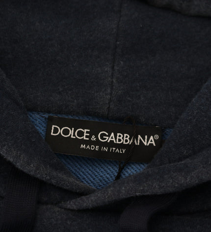 Dolce &amp; Gabbana Elegante maglione pullover in cotone blu scuro