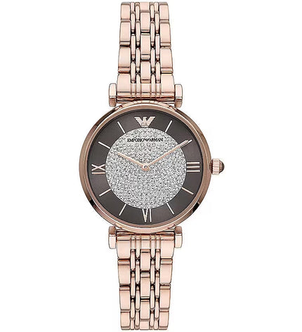 Emporio Armani Elegant Rose Gold-Tone Ladies Watch