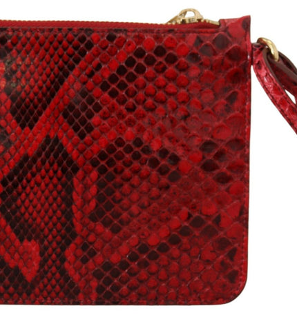 Dolce &amp; Gabbana Elegante pochette in pelle Ayers Snake rossa