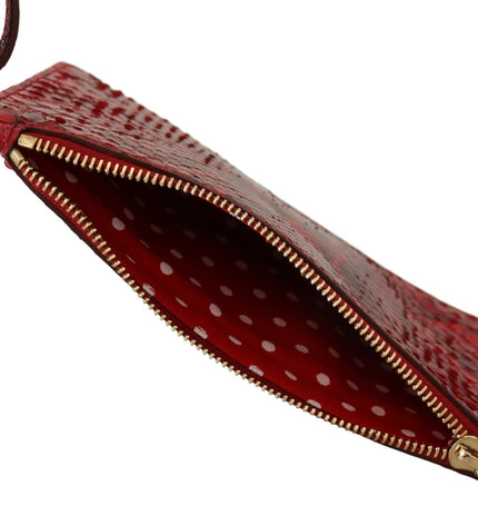 Dolce &amp; Gabbana Elegante pochette in pelle Ayers Snake rossa