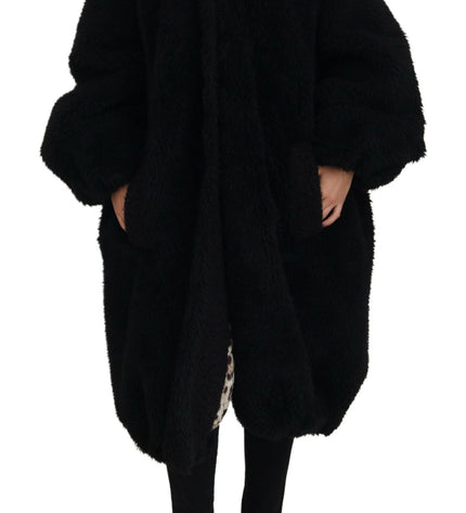 Dolce & Gabbana Elegant Black Cashmere Blend Overcoat Jacket