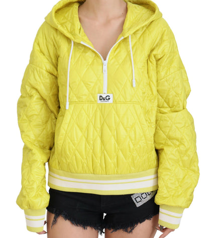 Dolce & Gabbana Elegant Yellow Hooded Jacket