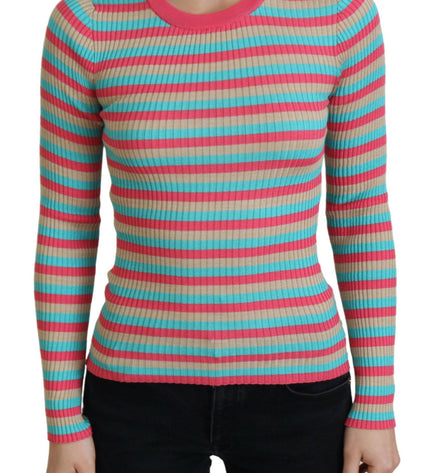 Dolce & Gabbana Elegant Striped Silk Crewneck Pullover