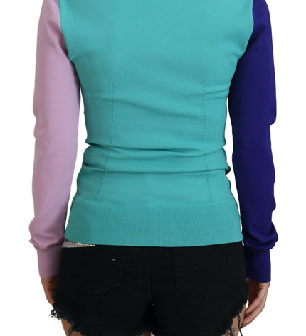 Dolce & Gabbana Chic Multicolor V-Neck Pullover Sweater