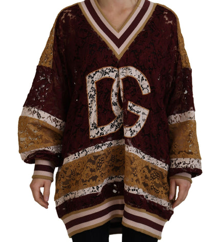 Maglione Pullover Con Scollo A V Multicolor Dolce &amp; Gabbana