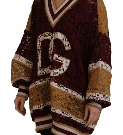 Maglione Pullover Con Scollo A V Multicolor Dolce &amp; Gabbana