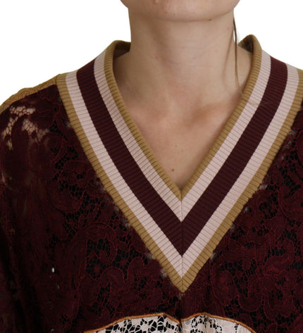 Maglione Pullover Con Scollo A V Multicolor Dolce &amp; Gabbana