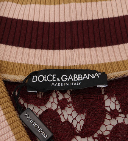 Dolce & Gabbana Multicolor V-Neck Pullover Sweater