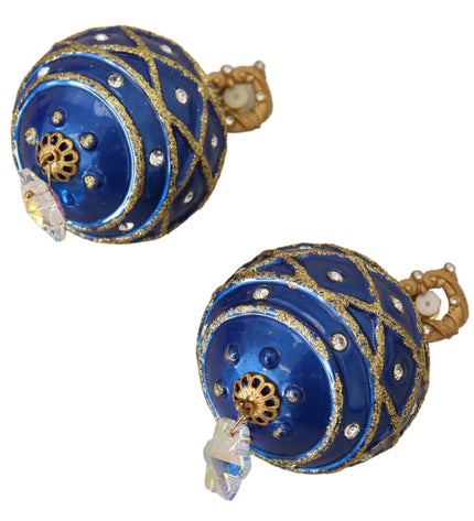 Dolce & Gabbana Elegant Dangling Crystal Christmas Ball Earrings