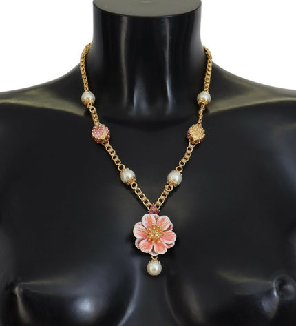 Dolce & Gabbana Elegant Floral Statement Charm Necklace