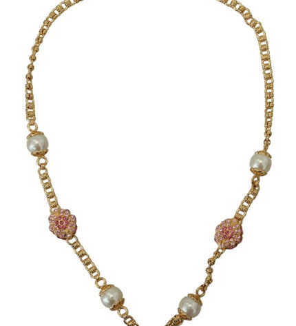 Dolce & Gabbana Elegant Floral Statement Charm Necklace