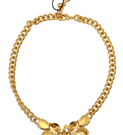 Dolce & Gabbana Elegant Gold-Tone Floral Fruit Necklace