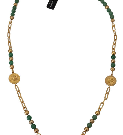 Dolce & Gabbana Elegant Gold-Plated Gemstone Necklace