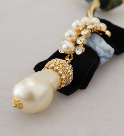 Dolce & Gabbana Elegant Gold Brass Pearl Statement Necklace