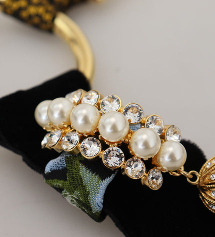 Dolce &amp; Gabbana Elegante collana con perle in ottone dorato