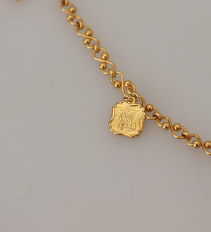 Dolce & Gabbana Gold Tone Cross Charm Necklace