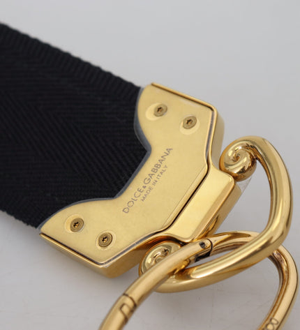 Dolce & Gabbana Elegant Gold Black Shoulder Bag Strap