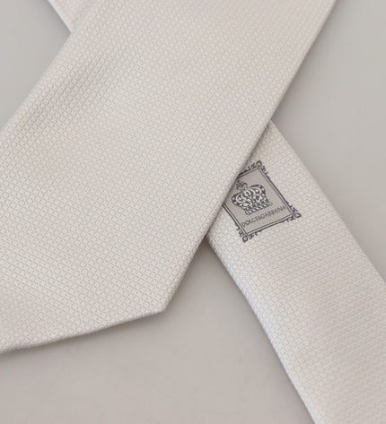 Dolce & Gabbana Elegant Off White Silk Tie