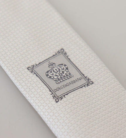 Dolce & Gabbana Elegant Off White Silk Tie