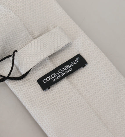 Dolce &amp; Gabbana Cravatta Elegante In Seta Bianco Sporco