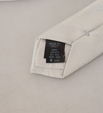 Dolce & Gabbana Elegant Off White Silk Tie