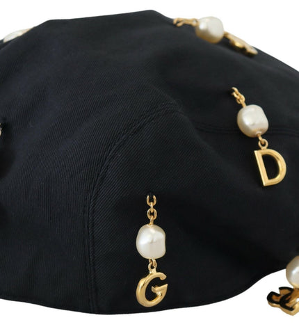 Dolce & Gabbana Elegant Black Cotton Newsboy Hat