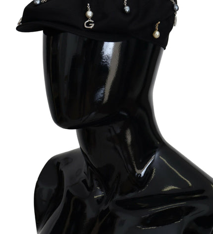 Dolce & Gabbana Elegant Black Cotton Newsboy Hat