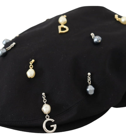 Dolce &amp; Gabbana Elegante cappello da strillone in cotone nero