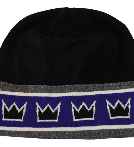 Dolce & Gabbana Multicolor Wool Blend Beanie with Queen Logo