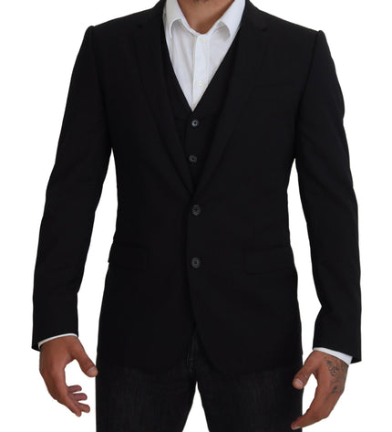 Dolce & Gabbana Elegant Black Martini Two-Piece Suit