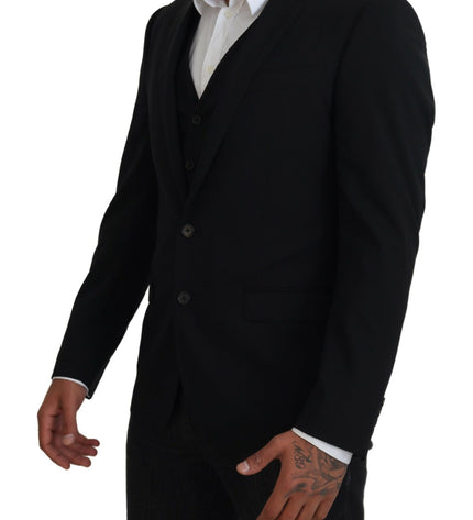 Dolce & Gabbana Elegant Black Martini Two-Piece Suit